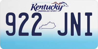 KY license plate 922JNI