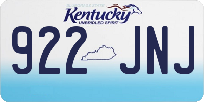 KY license plate 922JNJ