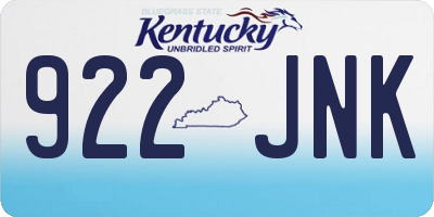 KY license plate 922JNK