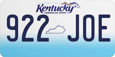 KY license plate 922JOE