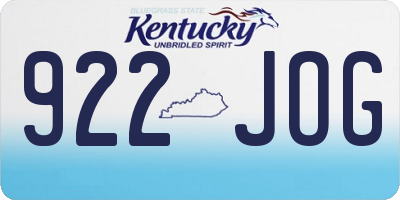 KY license plate 922JOG