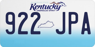 KY license plate 922JPA