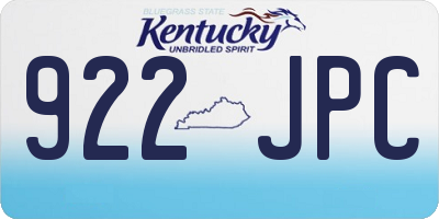 KY license plate 922JPC