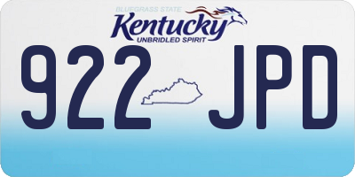 KY license plate 922JPD