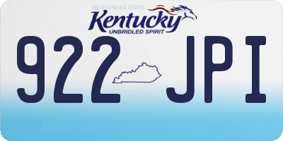 KY license plate 922JPI