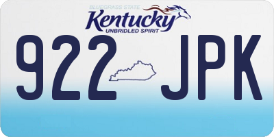KY license plate 922JPK