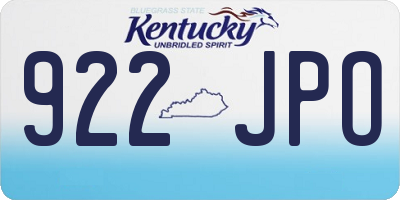 KY license plate 922JPO