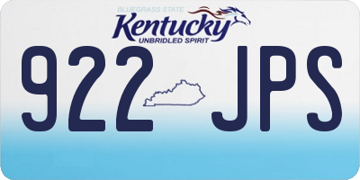 KY license plate 922JPS