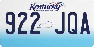 KY license plate 922JQA