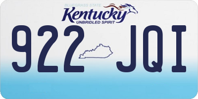 KY license plate 922JQI