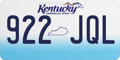 KY license plate 922JQL