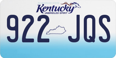 KY license plate 922JQS