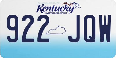 KY license plate 922JQW