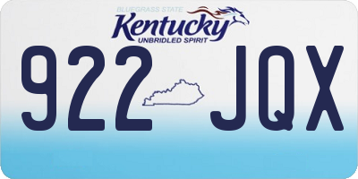 KY license plate 922JQX