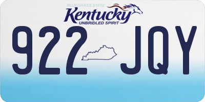 KY license plate 922JQY