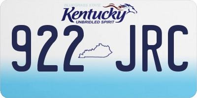 KY license plate 922JRC