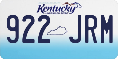 KY license plate 922JRM