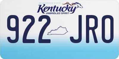 KY license plate 922JRO