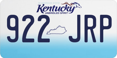 KY license plate 922JRP