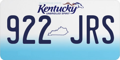 KY license plate 922JRS