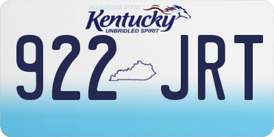 KY license plate 922JRT