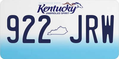 KY license plate 922JRW