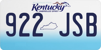 KY license plate 922JSB