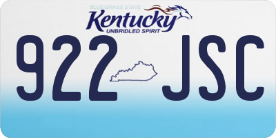 KY license plate 922JSC