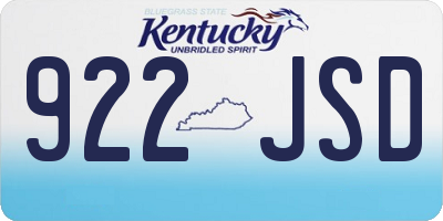 KY license plate 922JSD