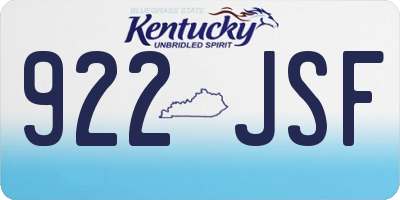 KY license plate 922JSF