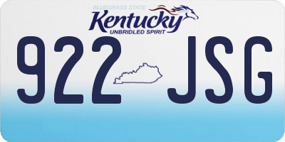 KY license plate 922JSG