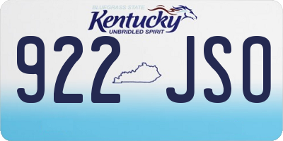 KY license plate 922JSO