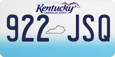 KY license plate 922JSQ