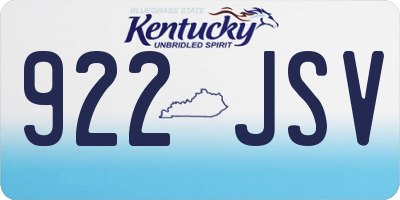 KY license plate 922JSV