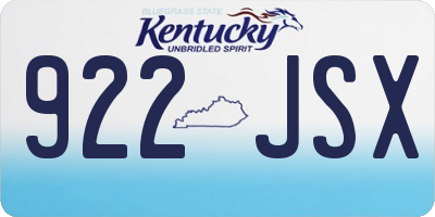 KY license plate 922JSX