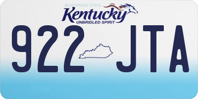 KY license plate 922JTA