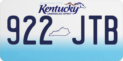 KY license plate 922JTB