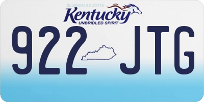 KY license plate 922JTG