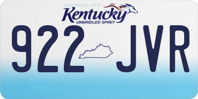 KY license plate 922JVR