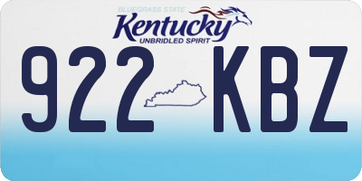 KY license plate 922KBZ