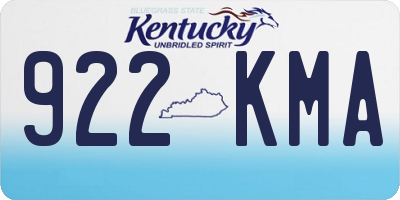 KY license plate 922KMA