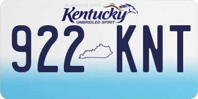 KY license plate 922KNT