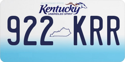 KY license plate 922KRR