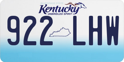 KY license plate 922LHW