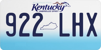 KY license plate 922LHX