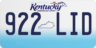 KY license plate 922LID