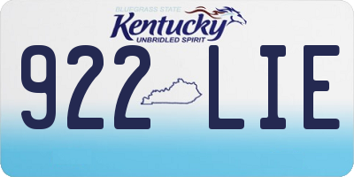 KY license plate 922LIE