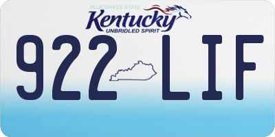 KY license plate 922LIF