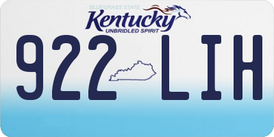 KY license plate 922LIH