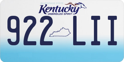 KY license plate 922LII